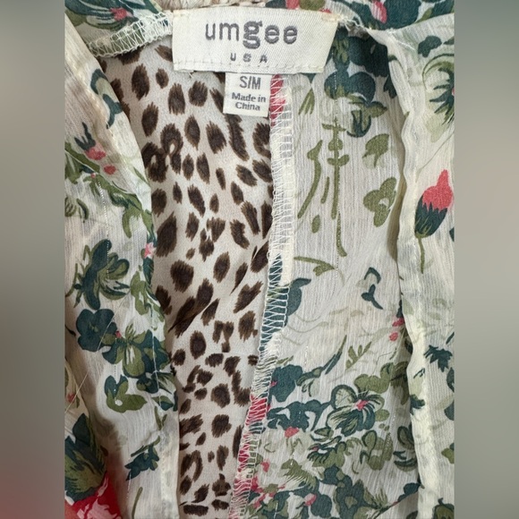 Umgee Floral  Animal Print Open Front Kimono Size S/M. E89 - Picture 15 of 15